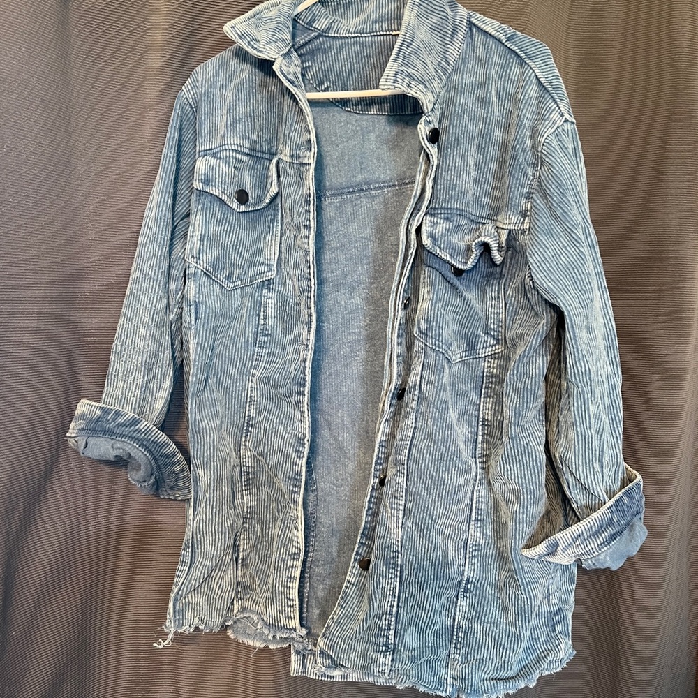Amazon denim corduroy Jacket Oversized Distressed